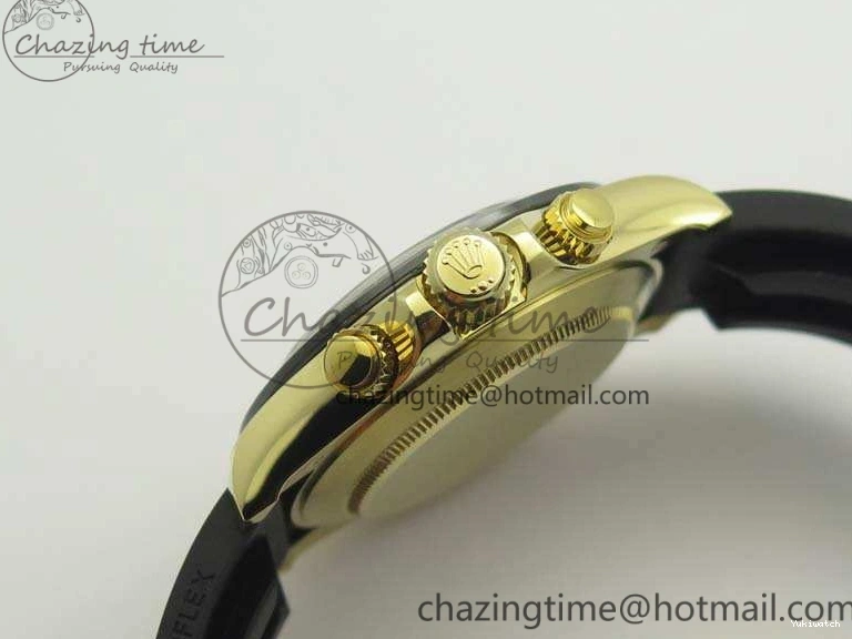 Daytona 1:1 Clone 116518 LN YG Dial Best Black ARF Rubber A4130 On Strap Super Edition 0303